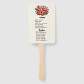 Vibrierendes Hochzeitsprogramm für Wasserfarben Fächer (Rückseite)