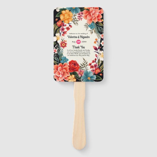 Vibrierendes Hochzeitsprogramm für Wasserfarben Fächer (Vorderseite)