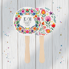 Vibrierendes Hochzeitsprogramm für Wasserfarben Fächer