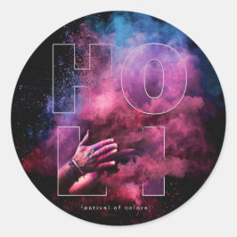 Vibrierendes Holi Festival des Farbentwurfs Runder Aufkleber