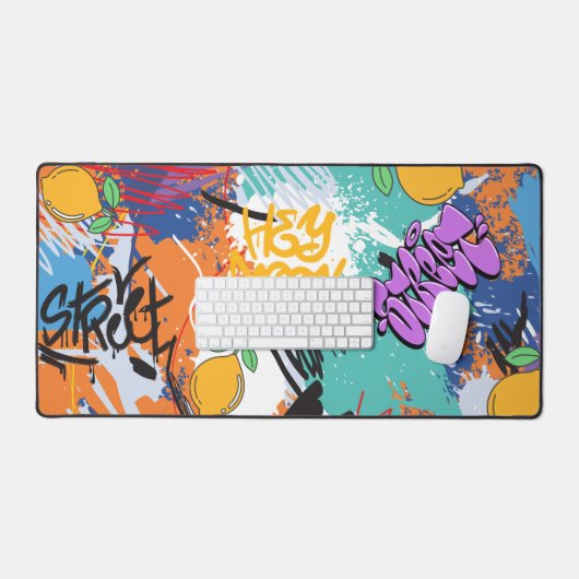 Vibrierendes künstlerisches l Street Art Gemälde L Schreibtischunterlage (Tastatur & Maus)