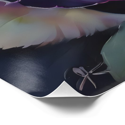 Vibrierendes Lila Rose-Gemälde Poster (Ecke)