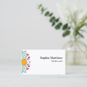 Vibrierendes mexikanisches Fiesta Floral White Visitenkarte (Stehend Vorderseite)