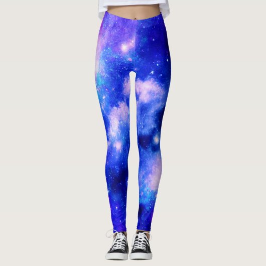 Vibrierendes Nebel-Entdeckungsmuster Leggings (Vorderseite)