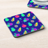 Vibrierendes Neon Fruits Design Getränkeuntersetzer (Linke Seite)