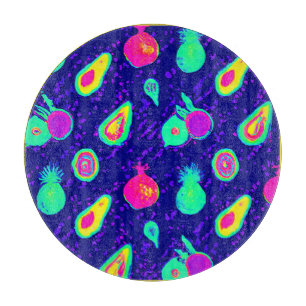 Vibrierendes Neon Fruits Design Schneidebrett