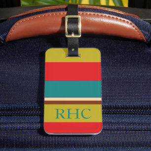 Vibrierendes Paletten-Streifen-Monogramm Gepäckanhänger