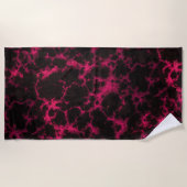 Vibrierendes rosa und schwarzes Goth Strandtuch (Vorderseite)