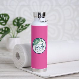 Vibrierendes Rosa und Weiß Personalisiert Trinkflasche