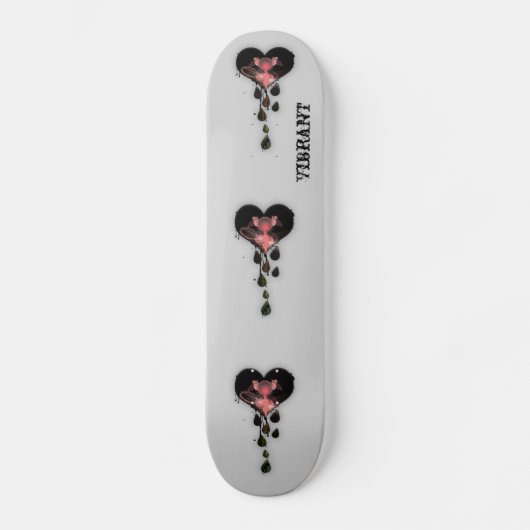 VIBRIERENDES schwarzes u. rosa Skateboard (Vorderseite)