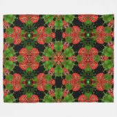 Viburnum Berries Kaleidoskop Fleecedecke (Vorderseite (Horizontal))