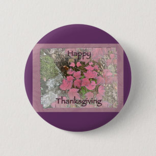 Viburnum Fall Foliage Happy Thanksgiving Items Button