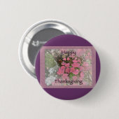 Viburnum Fall Foliage Happy Thanksgiving Items Button (Vorne & Hinten)