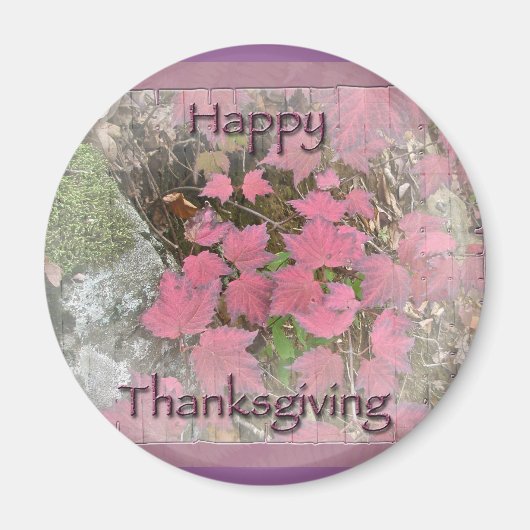 Viburnum Fall Foliage Happy Thanksgiving Items Magnet (Vorne)