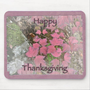 Viburnum Fall Foliage Happy Thanksgiving Items Mousepad