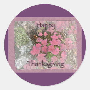 Viburnum Fall Foliage Happy Thanksgiving Items Runder Aufkleber