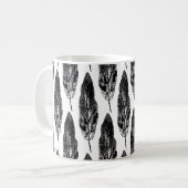 Viburnum Leaf Printwerbung aus schwarzem und weiße Kaffeetasse (Vorderseite Links)