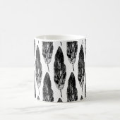 Viburnum Leaf Printwerbung aus schwarzem und weiße Kaffeetasse (Mittel)
