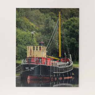 Vic32 Pufferboot im Crinan Canal Basin, Schottland Puzzle