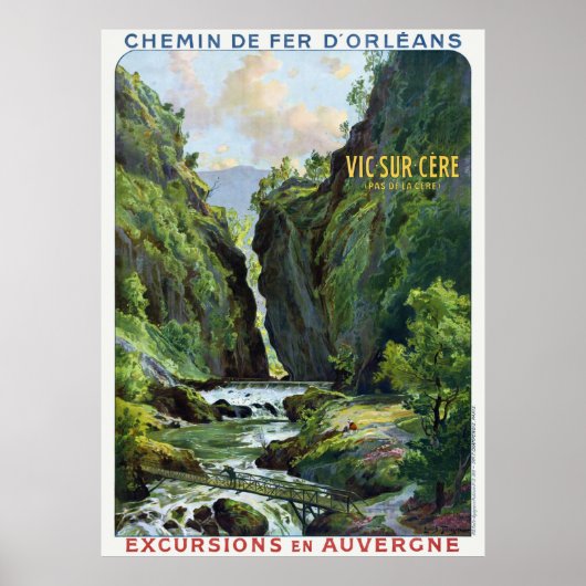 Vic-sur-Cère France Vintage Travel Poster 1910 (Vorne)
