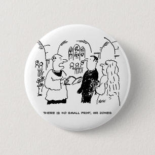 Vicar & Bridegroom bei der Hochzeitsheirat-Zeremon Button