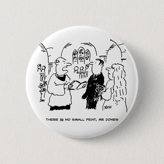 Vicar & Bridegroom bei der Hochzeitsheirat-Zeremon Button (Vorderseite)