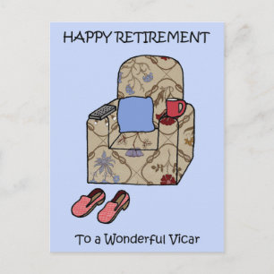Vicar Happy Retirement Postkarte