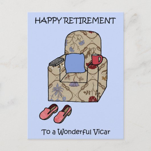 Vicar Happy Retirement Postkarte (Vorderseite)
