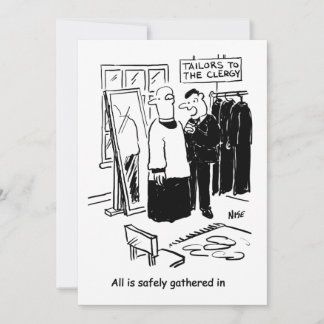 Vicar hat einen Cassock Fitting Church Cartoon Feiertagskarte
