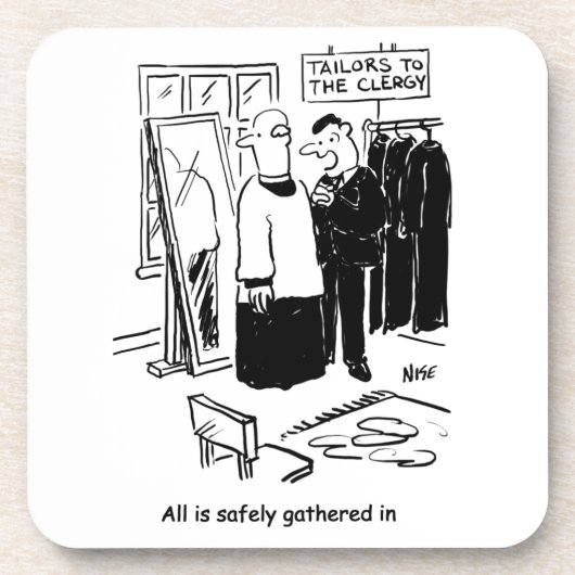Vicar hat einen Cassock Fitting Church Cartoon Getränkeuntersetzer (Vorderseite)