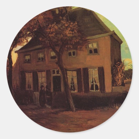 Vicarage in Nuenen von Vincent van Gogh Runder Aufkleber (Vorderseite)