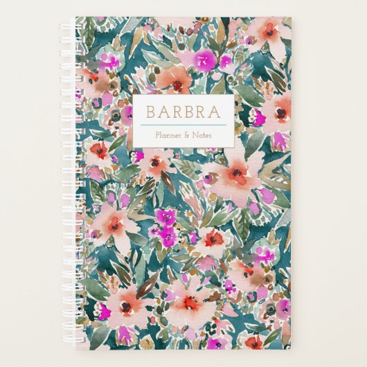 VICARIOUS-URLAUB Farbenfrohe tropische Flora Planer (Vorderseite)