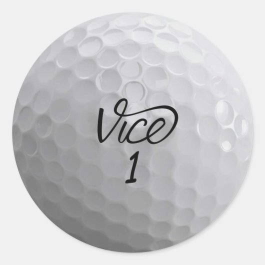 Vice Golf Ball Runder Aufkleber (Vorderseite)