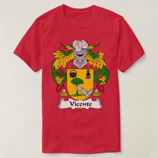 Vicente Coat of Arms Familienwappen T-Shirt (Design vorne)