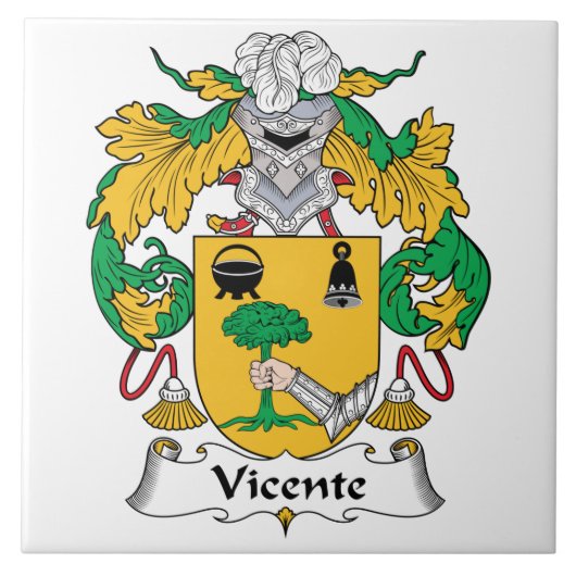 Vicente-Familienwappen Fliese (Vorderseite)