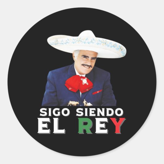 Vicente Fernandez Siendo El Rey mexikanische Flagg Runder Aufkleber (Vorderseite)