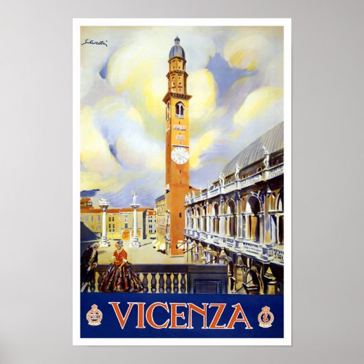 Vicenza Italien Vintage Reise Poster (Vorne)