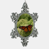 Viceroy Butterfly Schöne Naturfotografie Schneeflocken Zinn-Ornament (Links)