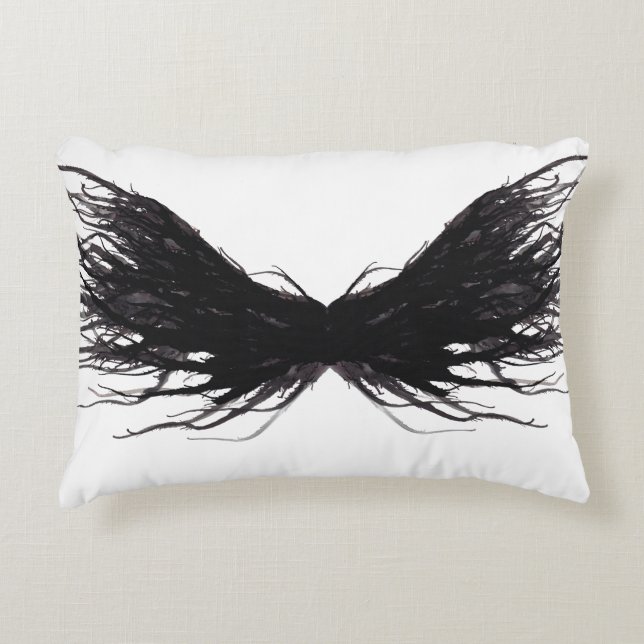 Vices Abstract Black Wings Alcohol Ink Art Dekokissen (Vorderseite)