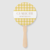 Vichy Bauernhof Gelbgingham kariertes geprüftes Pa Fächer (Vorderseite)