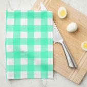 Vichy Bleu Turquoise Geschirrtuch (Viertel Falte)