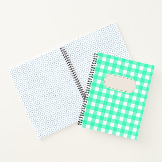 Vichy Bleu Turquoise Notizblock (Innenseite)