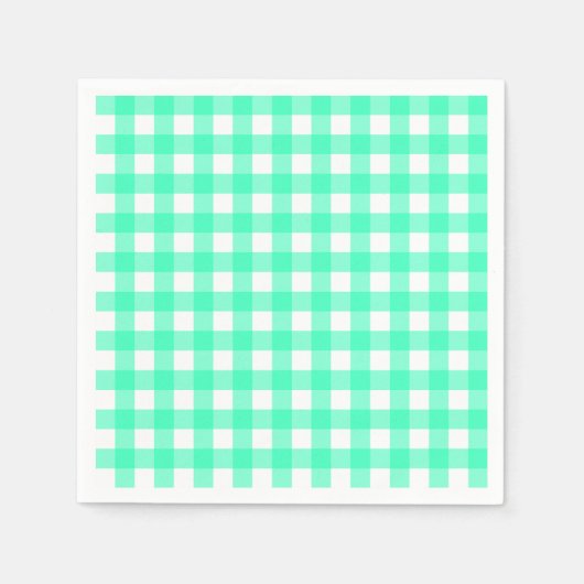Vichy Bleu Turquoise Serviette (Vorderseite)