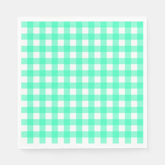 Vichy Bleu Turquoise Serviette (Vorderseite)