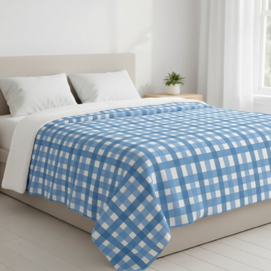 Vichy Checkered Blanket Sherpadecke