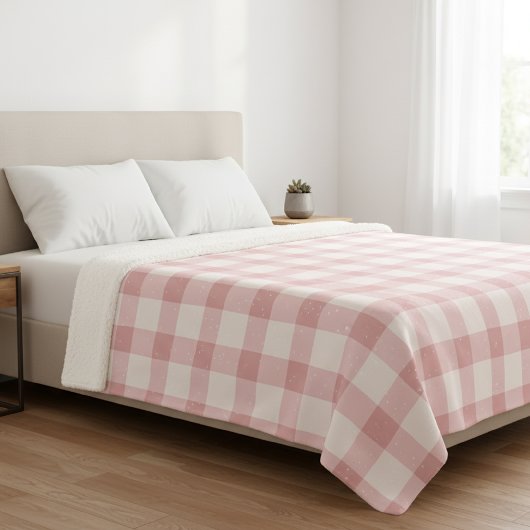 Vichy checkered blanket. sherpadecke