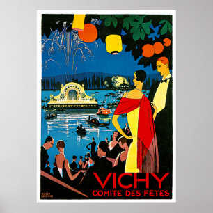 Vichy, comite des fetes Vintage Travel Poster