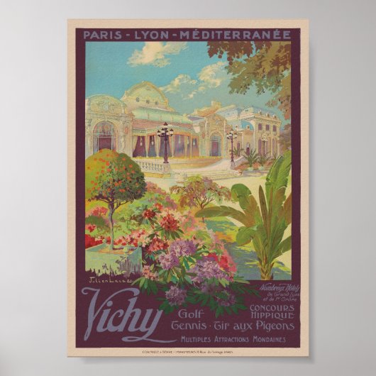 Vichy France Railroad Vintage Poster 1925 (Vorne)