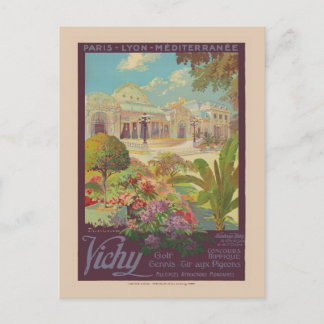 Vichy France Railroad Vintage Poster 1925 Postkarte