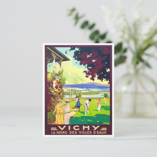 Vichy France Vintage Postkarte (Stehend Vorderseite)